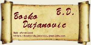 Boško Dujanović vizit kartica